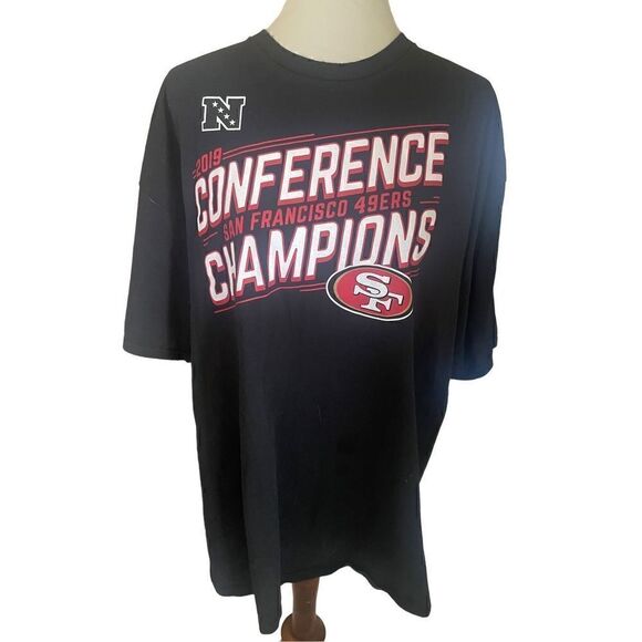 San Francisco 49er’s 2019 Conference Champions NFL Team Apparel Black Shirt-Slee - Picture 2 of 10